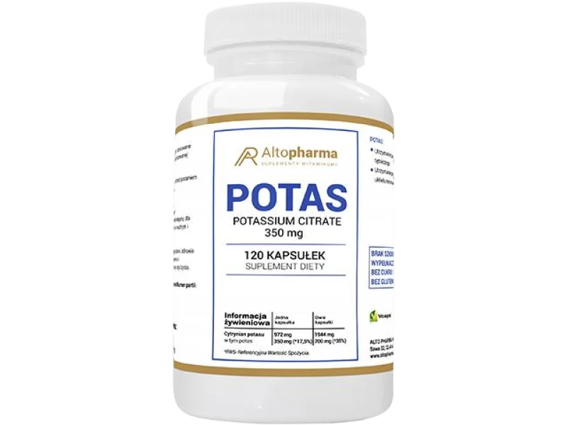 Altopharma Potas cytrynian potasu, kapsułki, 120 kaps.