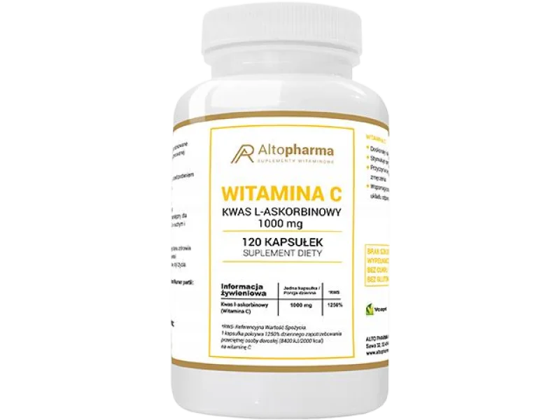 Altopharma Witamina C kwas L-askorbinowy, kapsułki, 1000 mg, 120 kaps.