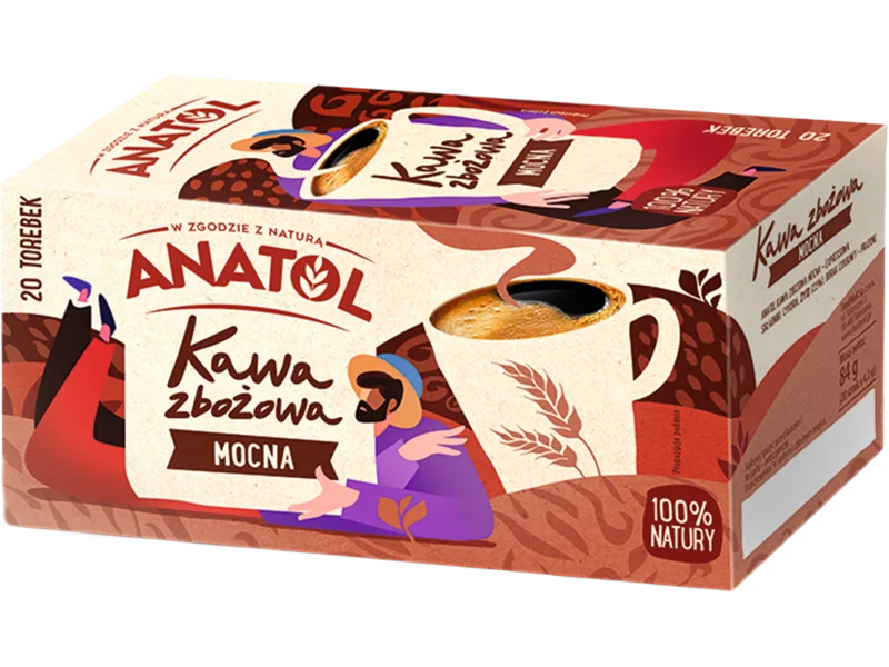Anatol mocna expressowa kawa zbożowa, herbata ekspresowa, 20 torebek