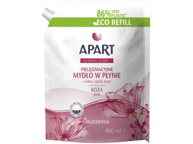 APART FLORAL CARE Mydło w płynie RÓŻA Z GLICERYNĄ zapas, 900 ml