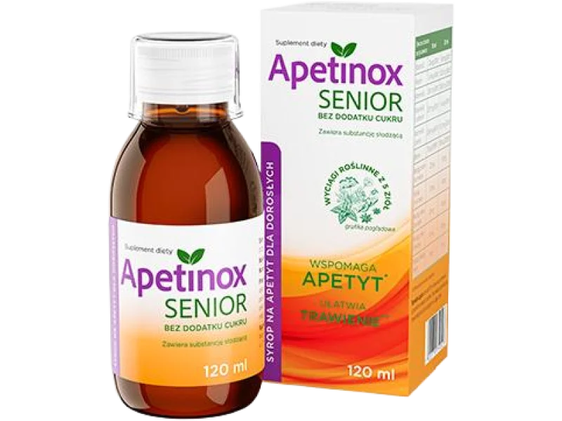 Apetinox Senior bez dodatku cukru, syrop, 120 ml
