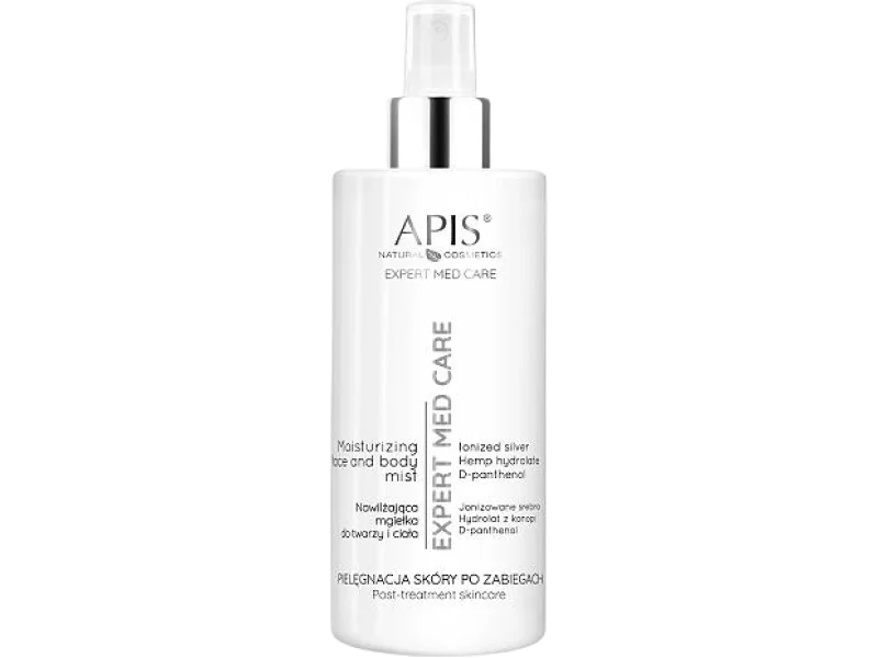 APIS Expert Med Care Nawilżająca mgiełka z jonizowanym srebrem do twarzy i ciała, spray, 300 ml