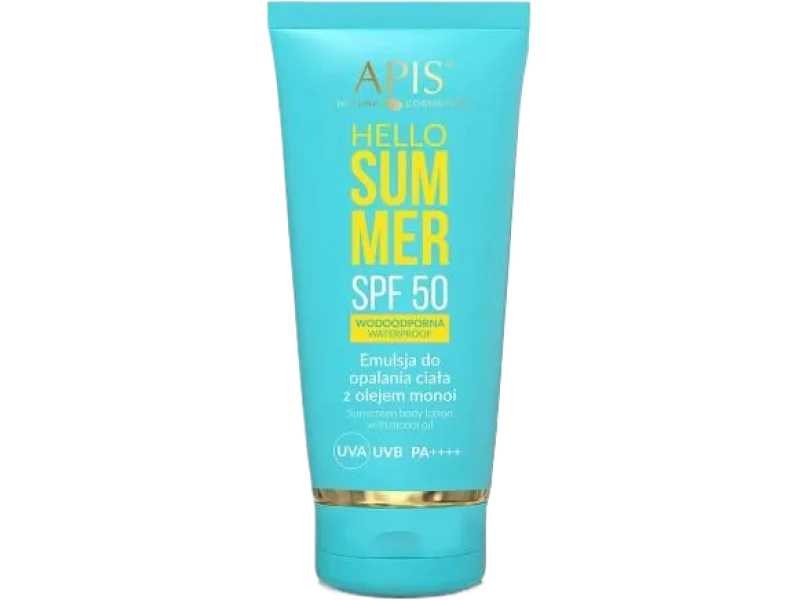 APIS Hello Summer SPF50 Emulsja do opalania ciała z olejem monoi, emulsja na skórę, 200 ml