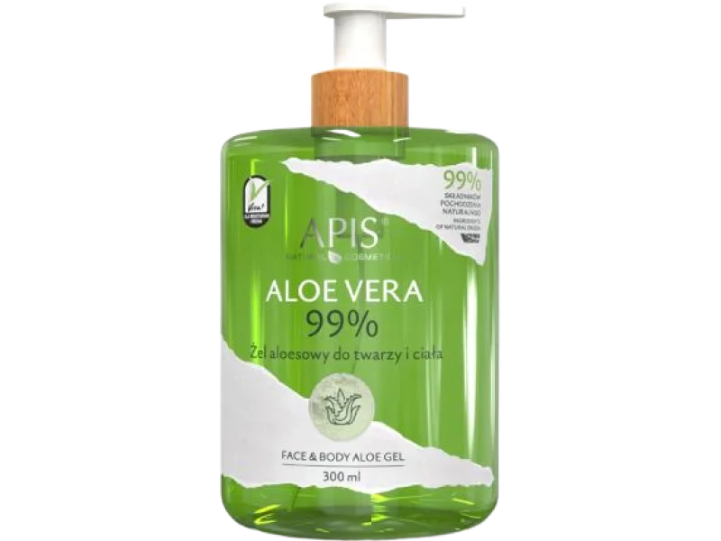 APIS Żel aloesowy do twarzy i ciała, żel, 99%, 300 ml