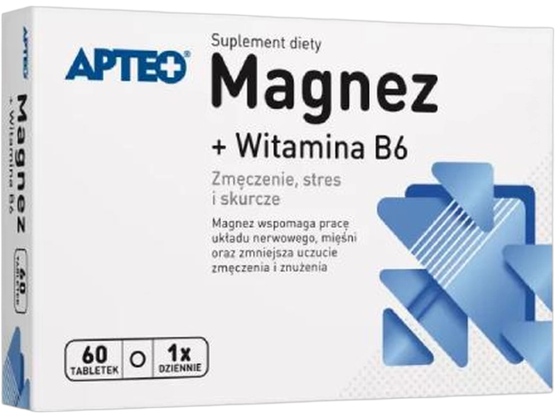 Apteo Magnez + witamina B6, tabletki, 60 tabl.