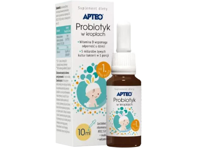 APTEO Probiotyk z witaminą D, krople doustne, 10 ml
