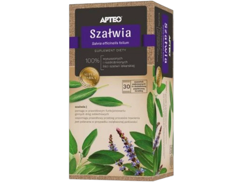 Apteo Szałwia, zioła do zaparzania, 50 g