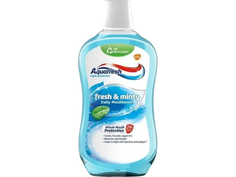 Aquafresh Fresh & Minty z fluorkiem, płyn do jamy ustnej, 500 ml
