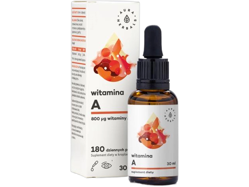 Aura Herbals Witamina A, krople, 800 µg/5 kropli, 30 ml