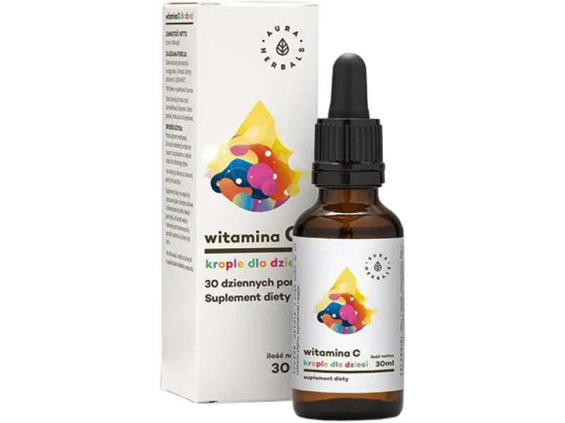 Aura Herbals Witamina C dla dzieci, krople, 30 ml