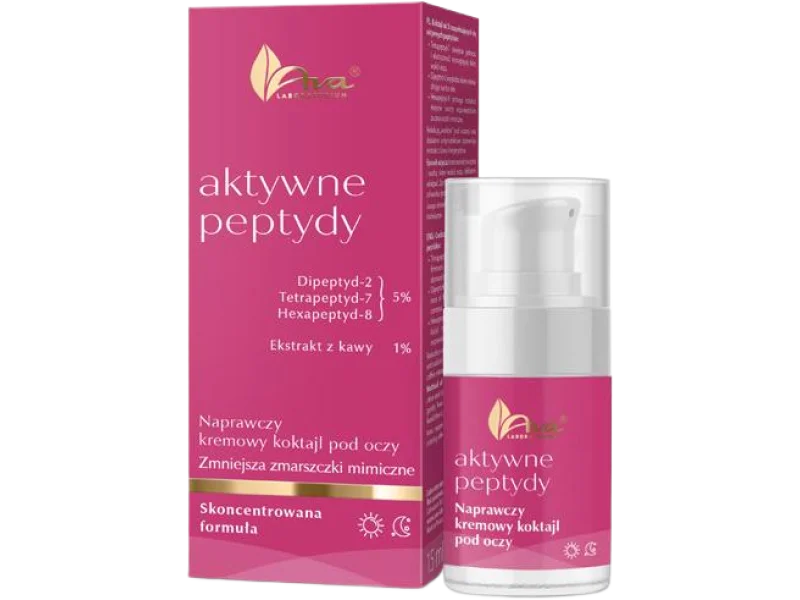 AVA AKTYWNE PEPTYDY Naprawczy kremowy Koktajl pod oczy, 15 ml