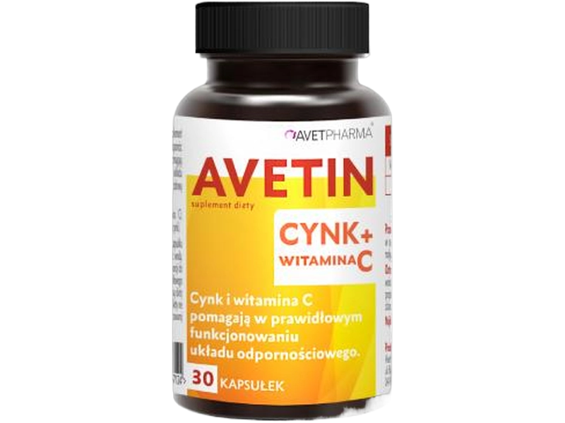 Avet Pharma Avet cynk + witamina C, kapsułki, 30 kaps.
