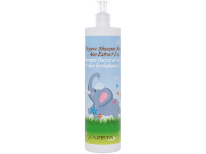 Azeta Bio organiczny, szampon i płyn do mycia ciała 2w1 dla dzieci z ekstraktem z aloesu, 500 ml