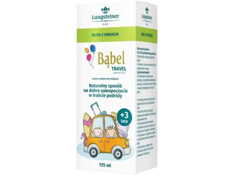 Bąbel Travel Płyn z imbirem dla dzieci o smaku cytrynowym, 125 ml