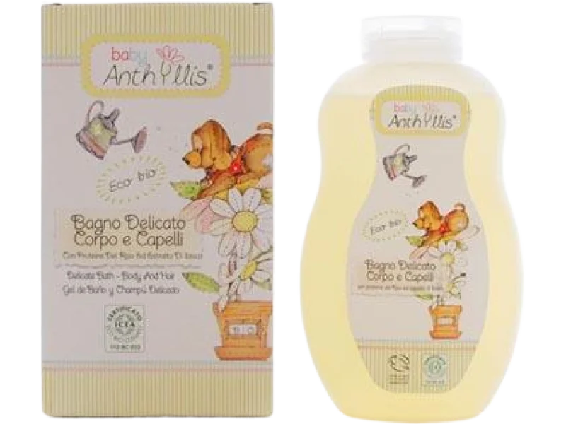 BABY ANTHYLLIS delikatny płyn do kąpieli i szampon 2w1 z proteinami ryżu i ekstraktem z hibiskusa, 400 ml