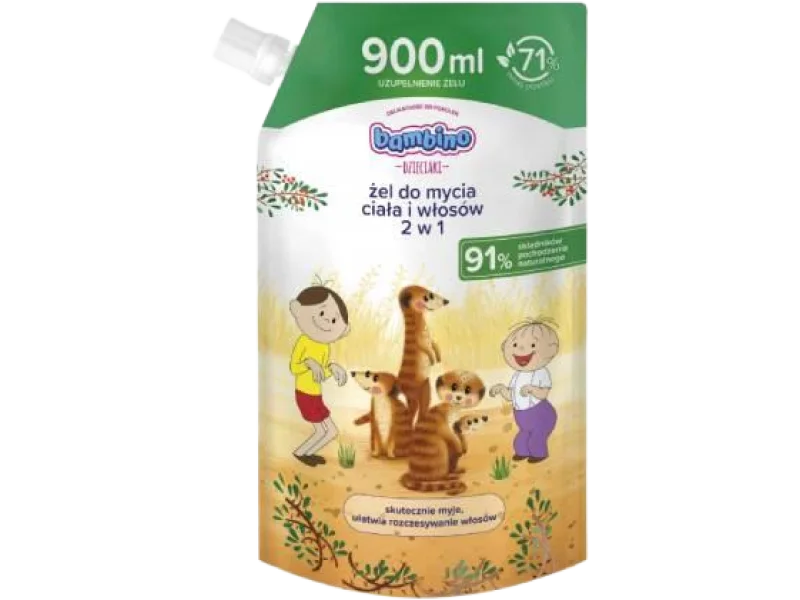 Bambino Dzieciaki Żel do mycia ciała i włosów 2w1 (Surykatki), żel, 1000 ml