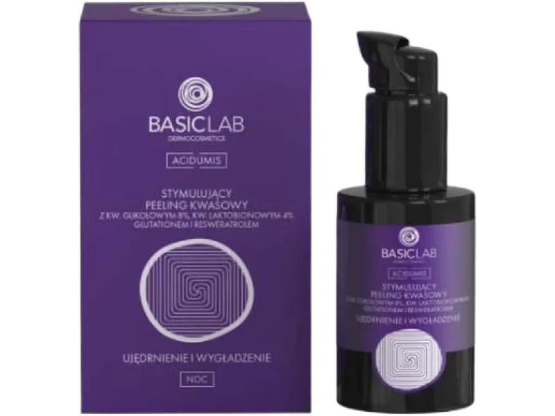 BASICLAB Acidumis stymulujący peeling kwasowy ujędrnienie i wygładzenie, 30 ml