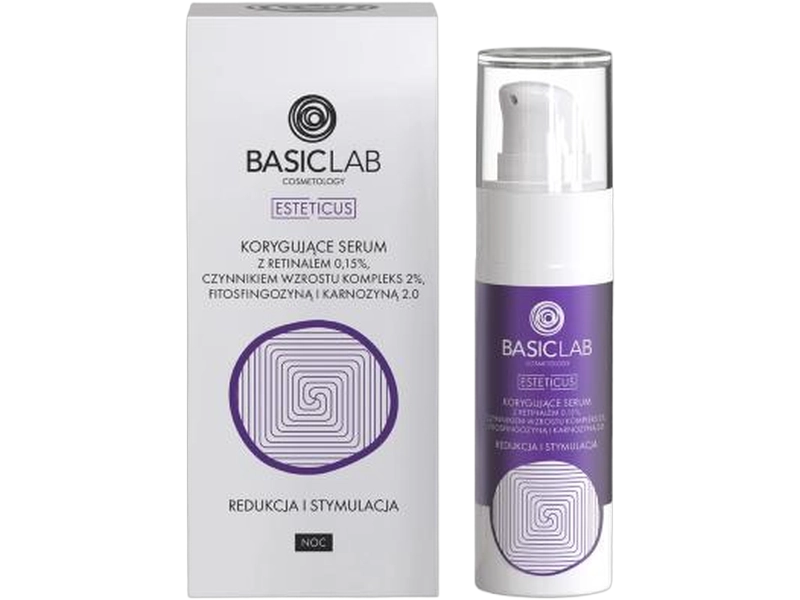 Basiclab Dermocosmetics korygujące serum retinal, 0,15%, 30 ml
