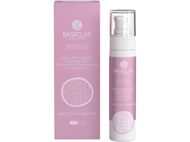 BasicLab Esteticus serum regenerujące strukturę skóry z ceramidami, sprężystość i odbudowa, 50 ml