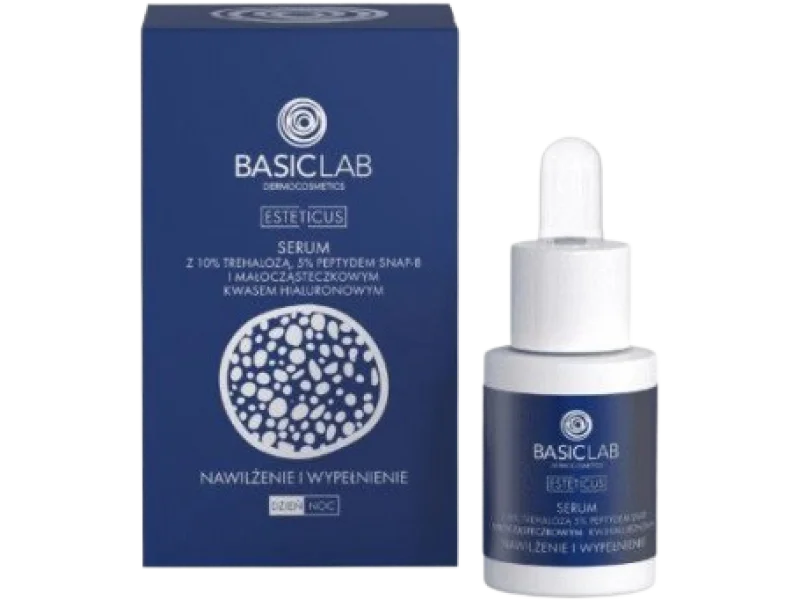 BASILAB ESTETICUS Serum z 10% Trehalozą, Peptydem 5% i Kwasem hialuronowym, 15 ml
