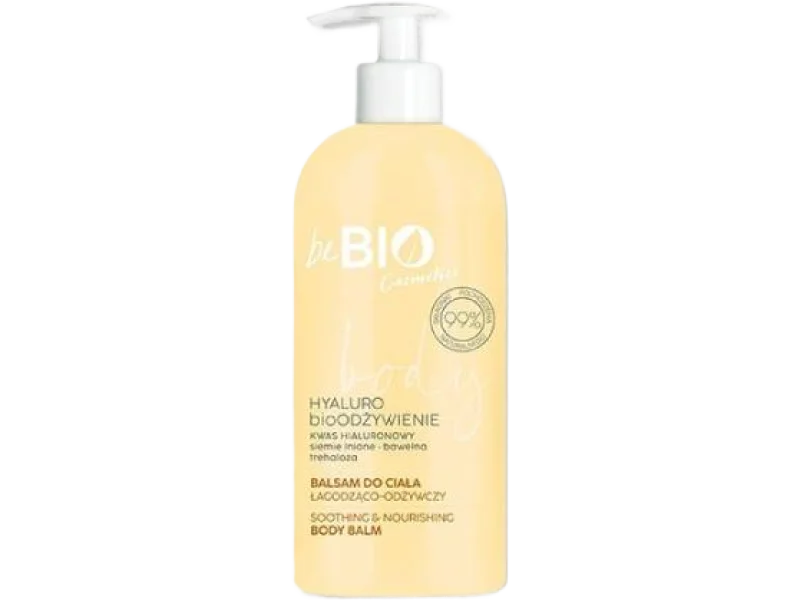 BE BIO EWA CHODAKOWSKA Naturalny balsam do ciała z kwasem hialuronowym, siemieniem lnianym, bawełną, trehalozą, 350 ml