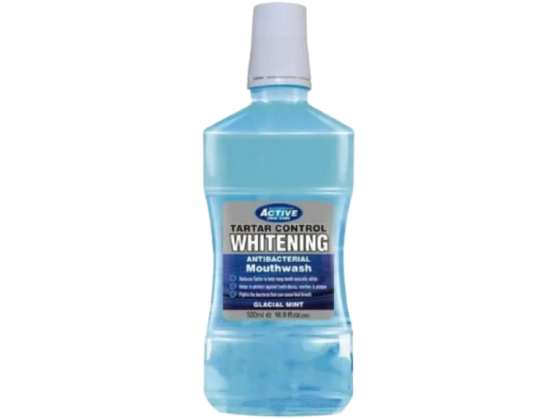 BEAUTY FORMULAS Active Oral Care Antybakteryjny płyn do płukania jamy ustnej z fluorem Glacial Mint, płyn do jamy ustnej, 500 ml