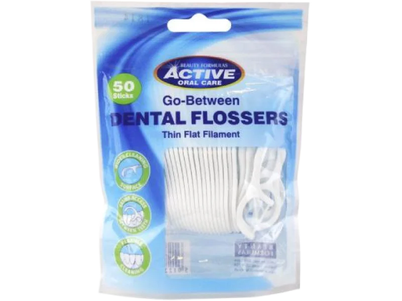 Beauty Formulas Active Oral Care nicio-wykałaczki, niciowykałaczki, 50 szt.