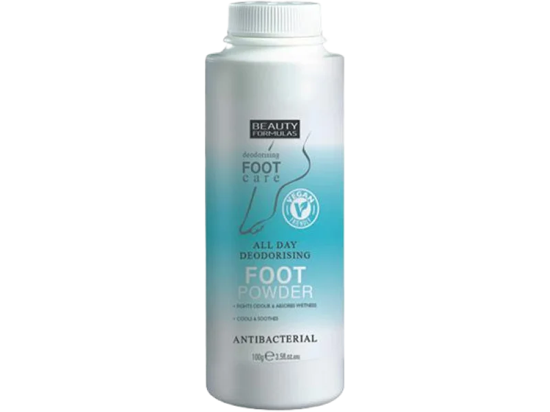 Beauty Formulas All Day Antibacterial Deodorising Foot Powder, puder, 100 g