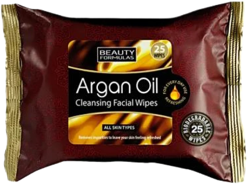 Beauty Formulas Argan Oil Cleansing Facial Wipes, chusteczki, 30 szt.