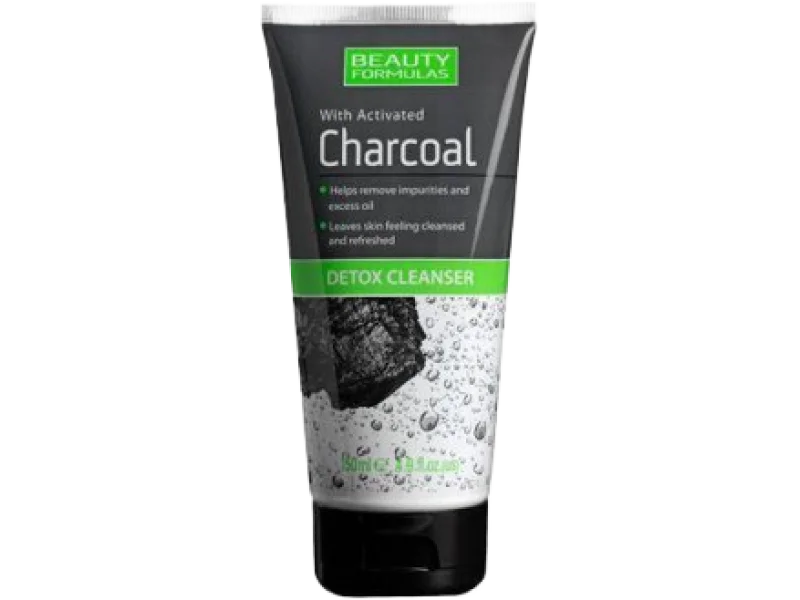 BEAUTY FORMULAS Charcoal Detox Cleanser żel do mycia twarzy z aktywnym węglem, 150 ml