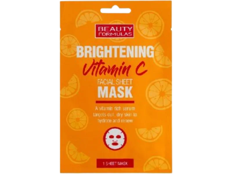 BEAUTY FORMULAS Maska do twarzy z witaminą C, 1 szt.