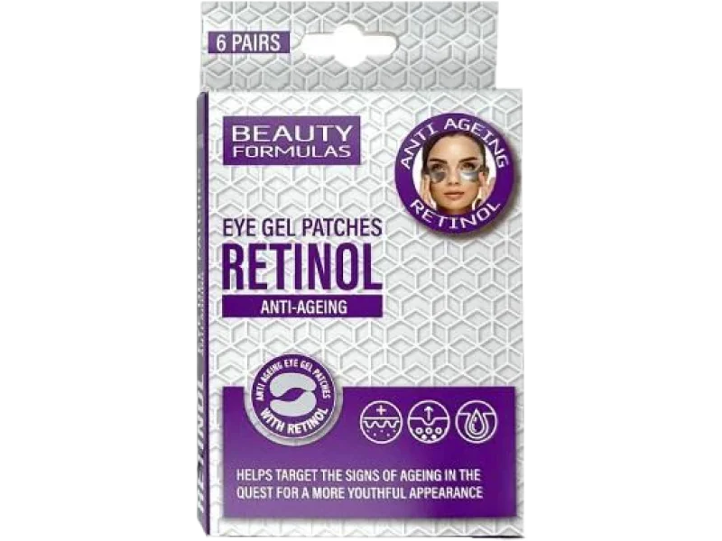 Beauty Formulas Przeciwstarzeniowe płatki pod oczy z retinolem, plaster, 6 szt.