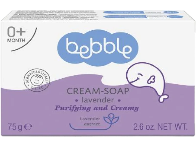 BEBBLE Mydło lawendowe dla dzieci, kostka, 75 g