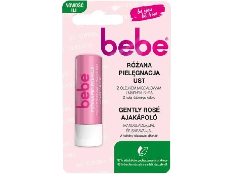 BEBE Balsam do ust Różany, pomadka, 4,9 g