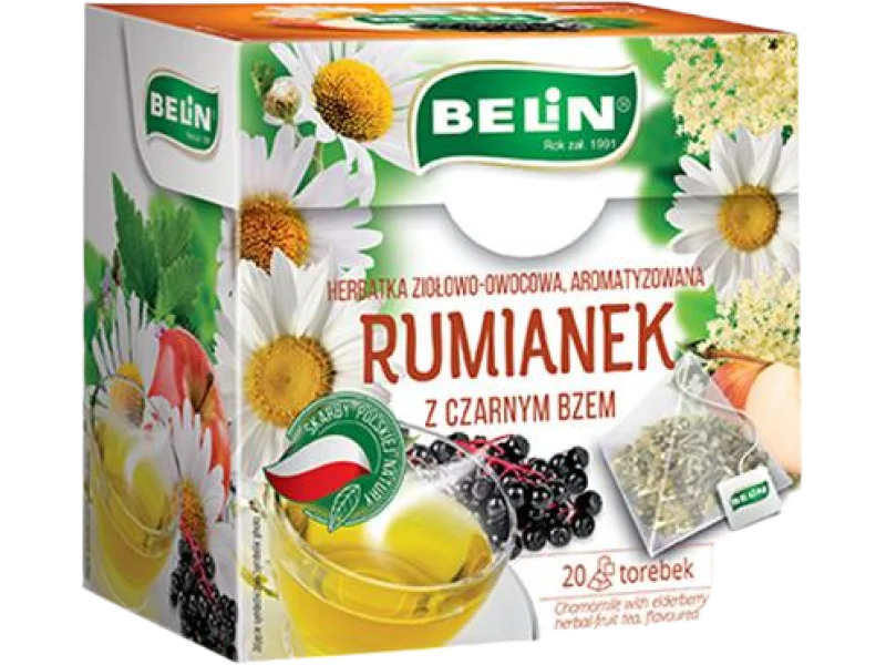 Belin herbatka ziołowo-owocowa rumianek z czarnym bzem, herbata ziołowa, 20 szt.