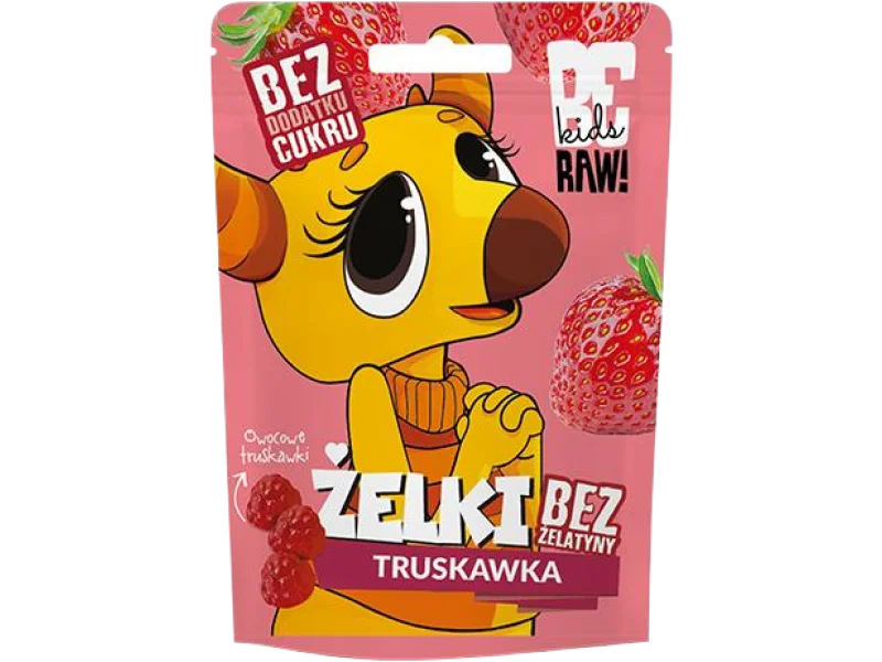 BeRAW Kids Żelki Truskawka, żelki, 35 g