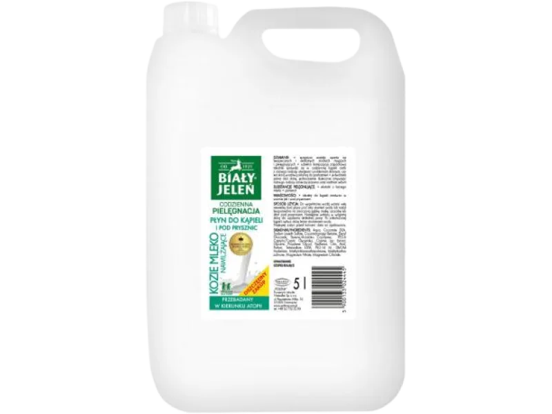 BIAŁY JELEŃ Płyn do kąpieli i pod prysznic Kozie mleko, 5 l