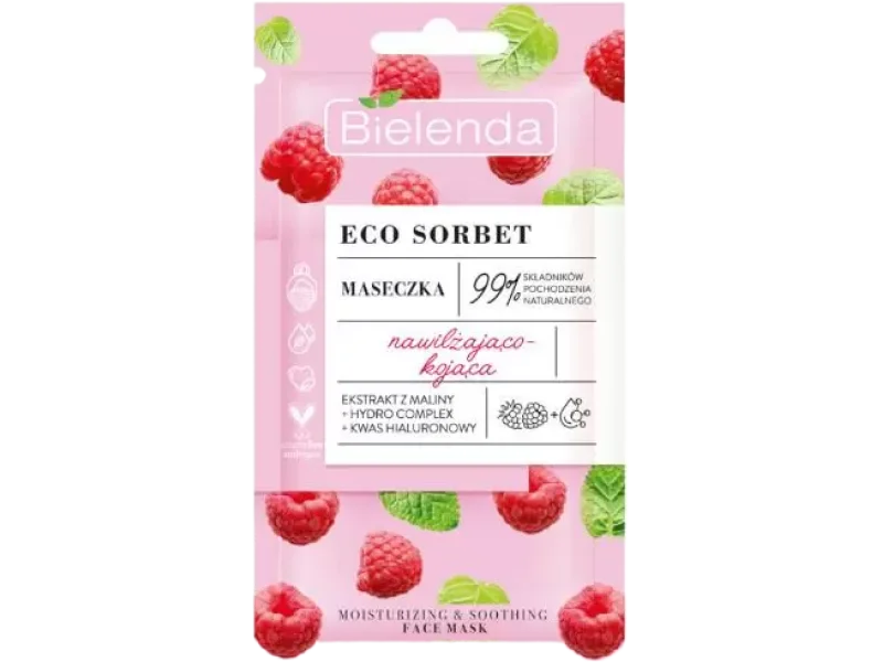 Bielenda Eco Sorbet malina nawilżająco-kojąca, maska, 8 g
