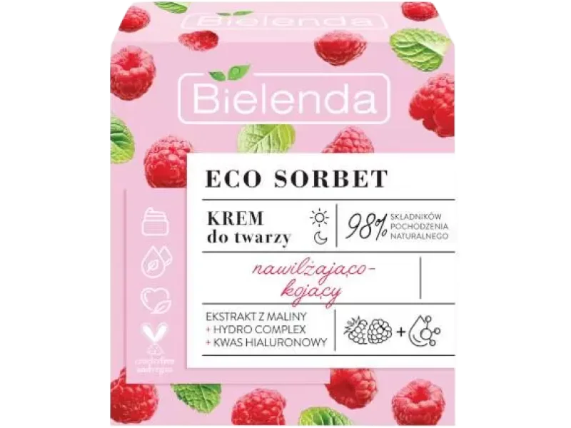 Bielenda Eco Sorbet malina nawilżająco-kojący, krem, 50 ml
