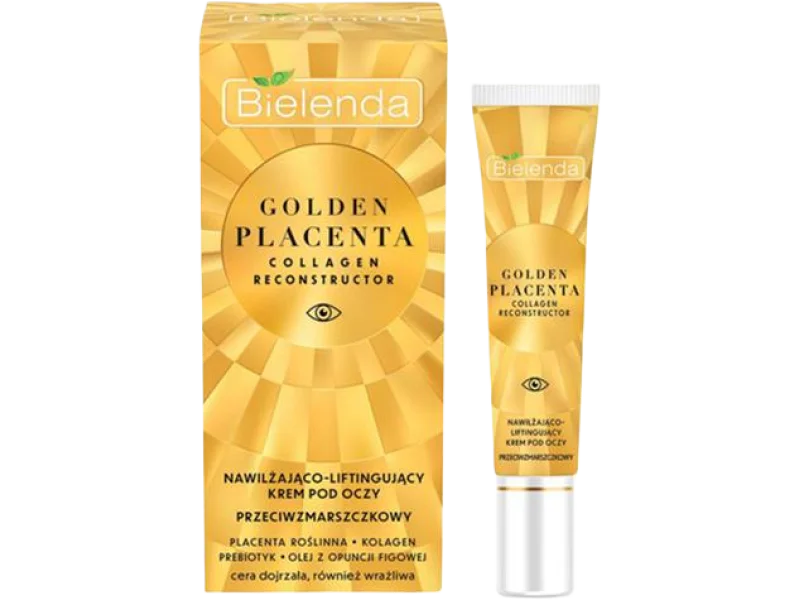 Bielenda Golden Placenta Collagen Reconstructor nawilżająco-liftingujący przeciwzmarszczkowy pod oczy, krem, 15 ml