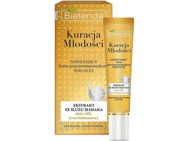 BIELENDA KURACJA MŁODOŚCI nawilżający krem przeciwzmarszczkowy pod oczy, 15 ml