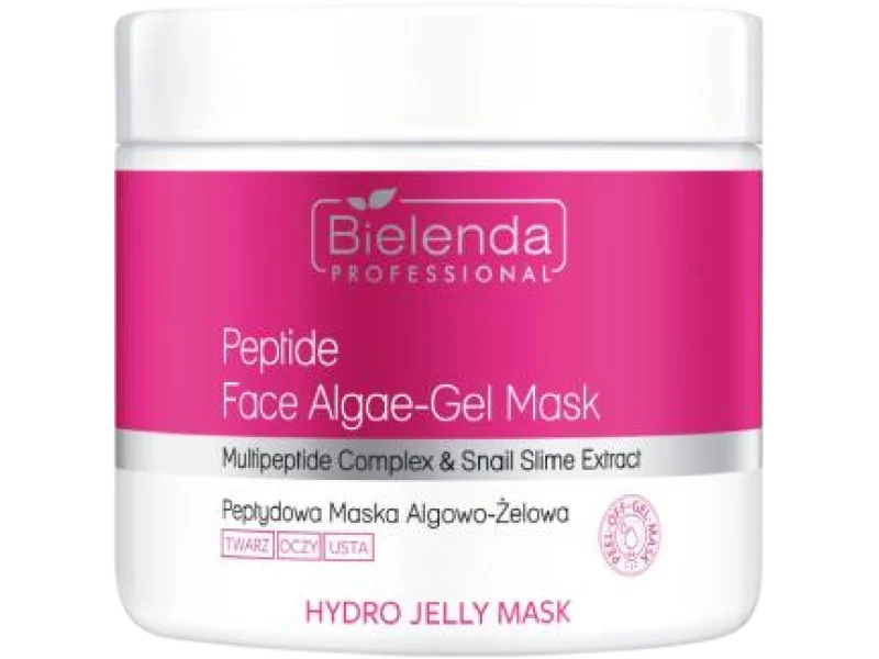 BIELENDA PROFESSIONAL HYDRO JELLY MASK Przeciwzmarszczkowa maska algowo-żelowa z peptydami i śluzem ślimaka, 190 g