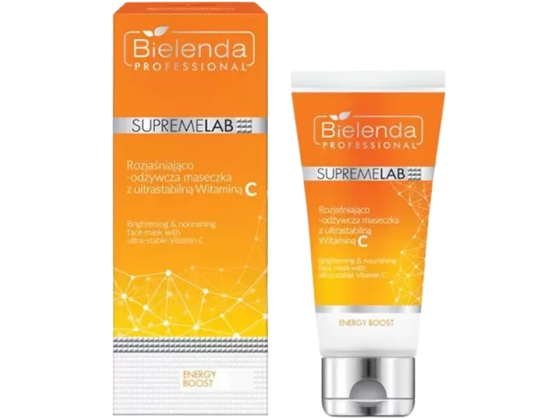 Bielenda Professional SupremeLab Energy Boost rozjaśniająco-odżywiająca z ultrastabilną witaminą C, maska, 70 ml