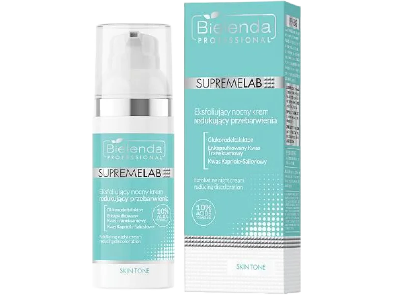 Bielenda Professional Supremelab Skin Tone Eksfoliujący nocny krem redukujący przebarwienia, 50 ml