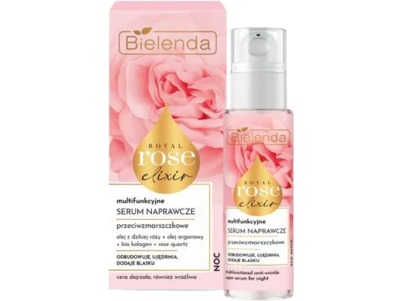BIELENDA ROYAL ROSE ELIXIR multifunkcyjne przeciwzmarszczkowe serum naprawcze na noc, 30 ml
