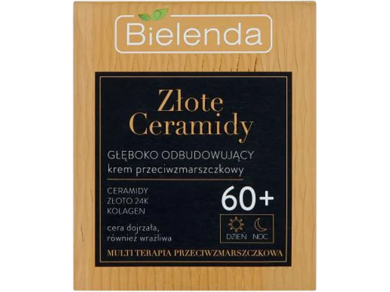 Bielenda Złote Ceramidy przeciwzmarszczkowy głęboko odbudowujący 60+, krem, 50 ml