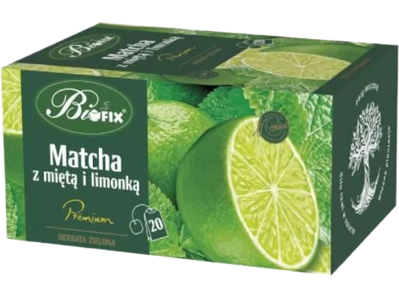 BiFix Herbata matcha z miętą i limonką, zioła do zaparzania, 20 szt.