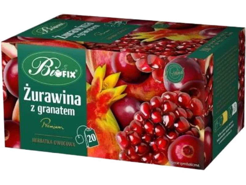 BiFix Herbata owocowa Żurawina z granatem Premium, saszetki, 20x2g g
