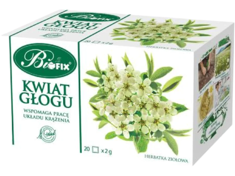 BiFix Herbatka ziołowa ekspresowa Kwiat Głogu, zioła do zaparzania, 40 g