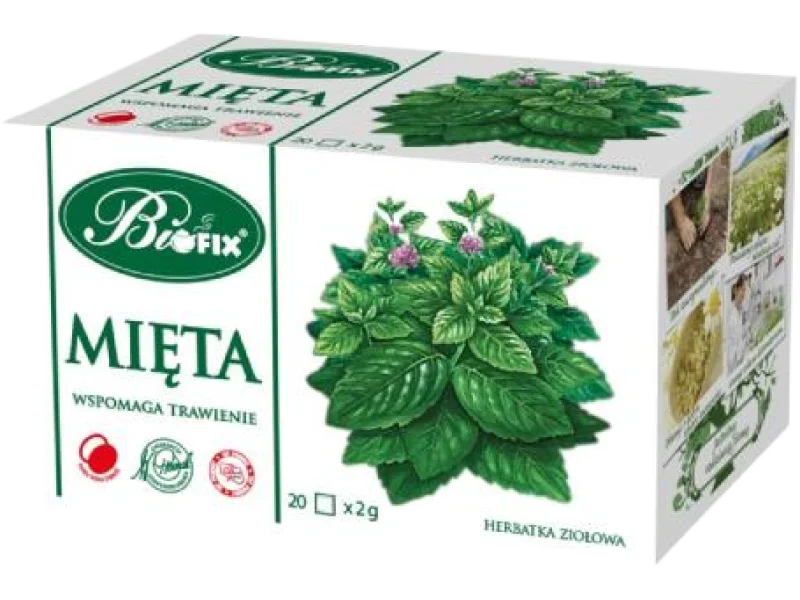 BiFix Herbatka ziołowa ekspresowa Mięta, zioła do zaparzania, 20 g